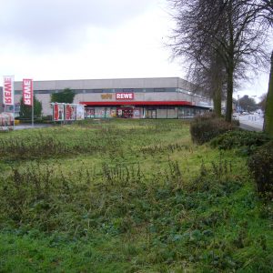 Grünstreifen am REWE-Markt in Kaster