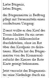 Anzeige in der Werbepost vom 25.10.2006