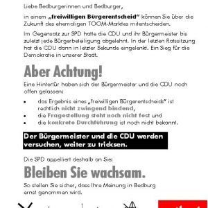 Die SPD in Bedburg setzt sich für die Beteiligung der Bürgerinnen und Bürger ein.
